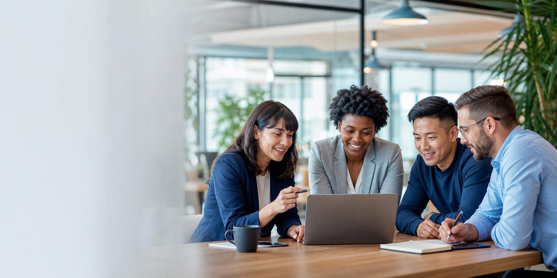 Technology professionals reviewing a hiring brief with a recruiting consultant